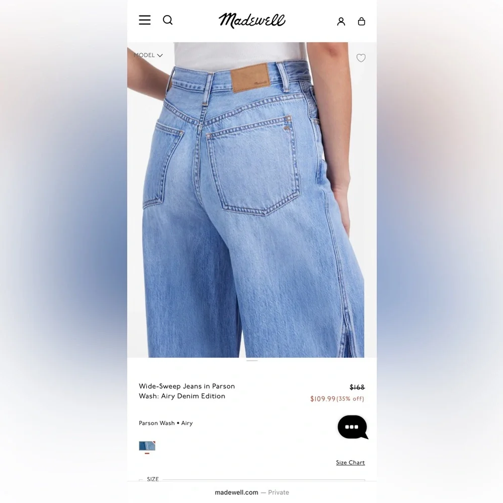 Madewell - Wide-Sweep Jeans in Parson - NWT - Picture 4 of 6